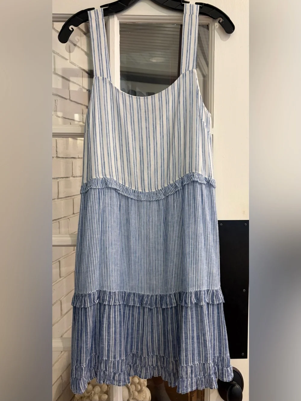 NWOT/Rails”Sandy” and White Striped Ruffle Mini Dress/SzMedium - Picture 3 of 13